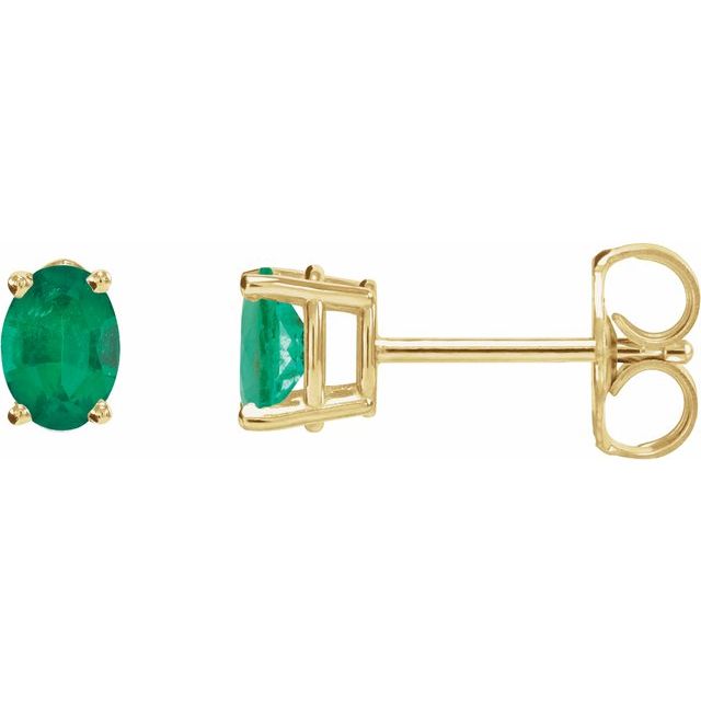 Oval 4-Prong Lightweight Stud Earrings