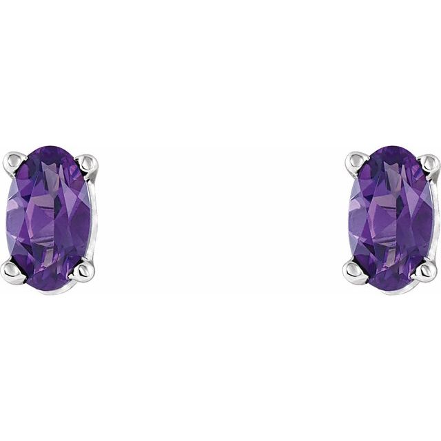 Oval 4-Prong Scroll SettingÂ® Stud Earrings