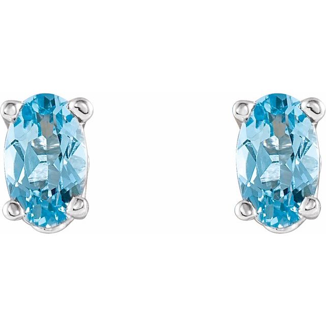 Oval 4-Prong Scroll SettingÂ® Stud Earrings