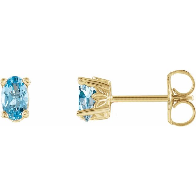 Oval 4-Prong Scroll SettingÂ® Stud Earrings