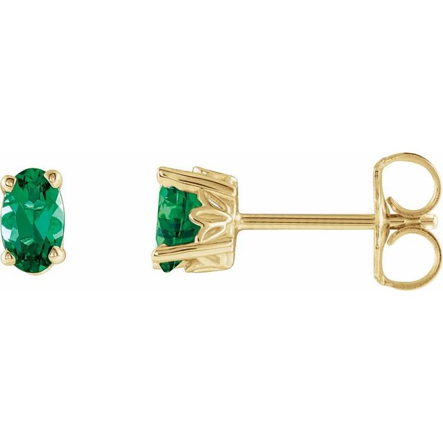 Oval 4-Prong Scroll SettingÂ® Stud Earrings