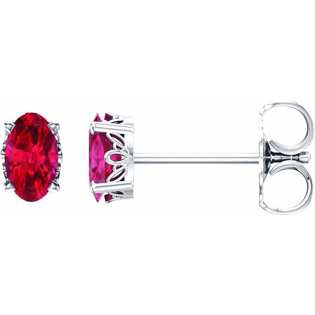 Oval 4-Prong Scroll SettingÂ® Stud Earrings