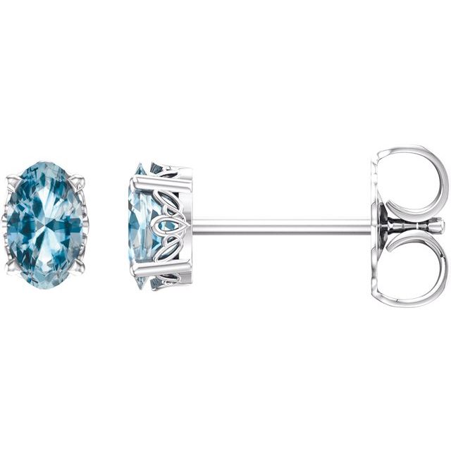 Oval 4-Prong Scroll SettingÂ® Stud Earrings
