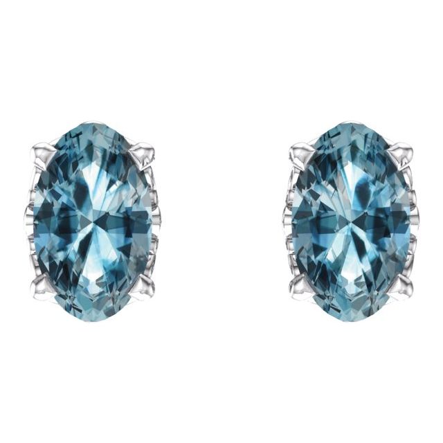 Oval 4-Prong Scroll SettingÂ® Stud Earrings