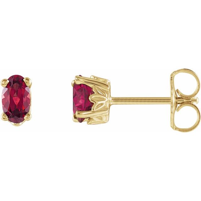 Oval 4-Prong Scroll SettingÂ® Stud Earrings