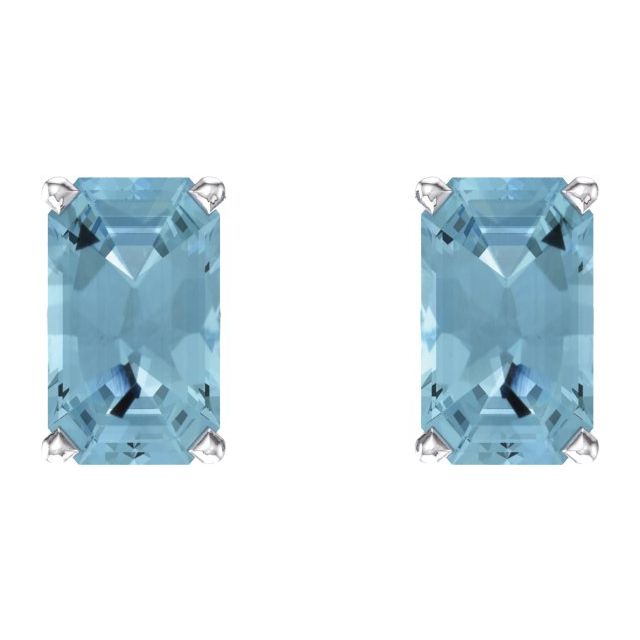 Emerald 4-Prong Scroll SettingÂ® Stud Earrings