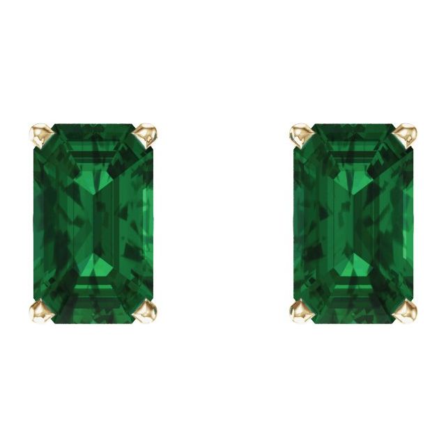 Emerald 4-Prong Scroll SettingÂ® Stud Earrings