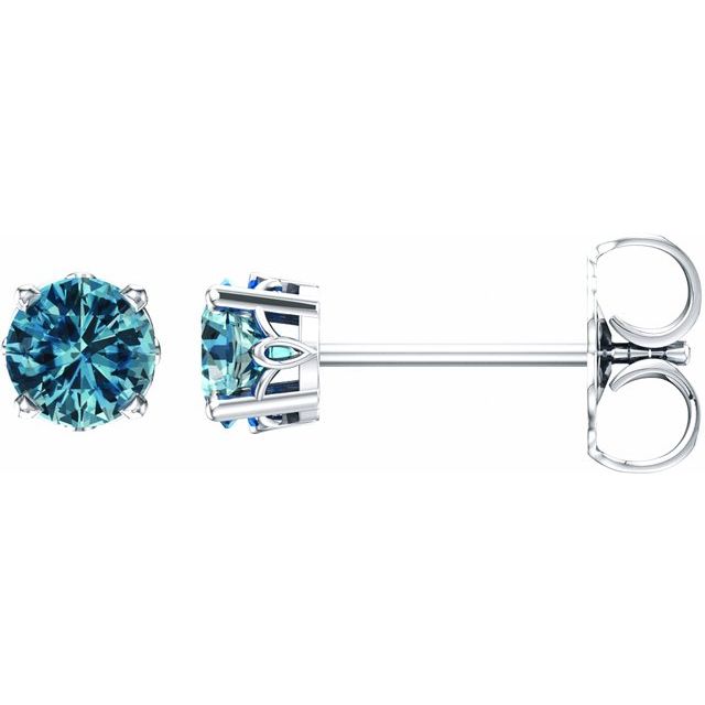 Round 4-Prong Scroll SettingÂ® Stud Earrings