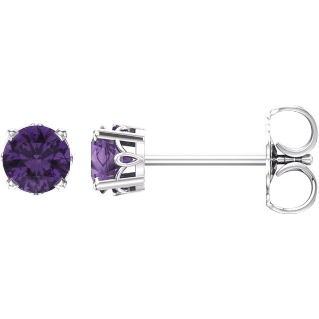 Round 4-Prong Scroll SettingÂ® Stud Earrings
