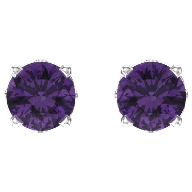 Round 4-Prong Scroll SettingÂ® Stud Earrings