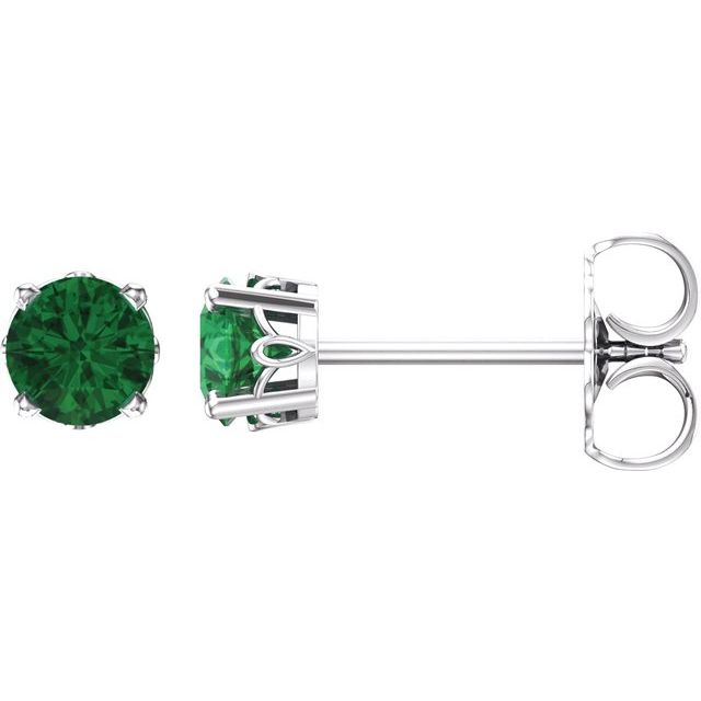 Round 4-Prong Scroll SettingÂ® Stud Earrings
