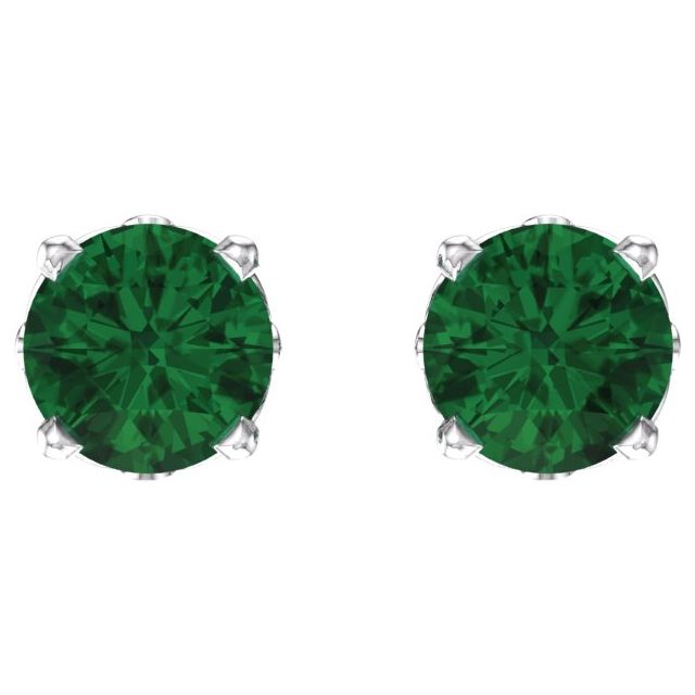 Round 4-Prong Scroll SettingÂ® Stud Earrings