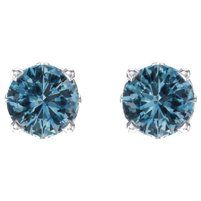 Round 4-Prong Scroll SettingÂ® Stud Earrings