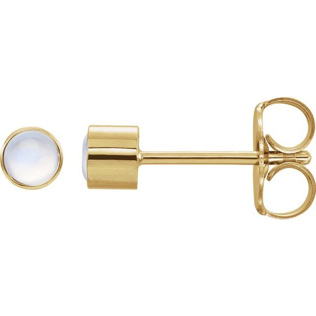 Round Bezel-Set Earrings