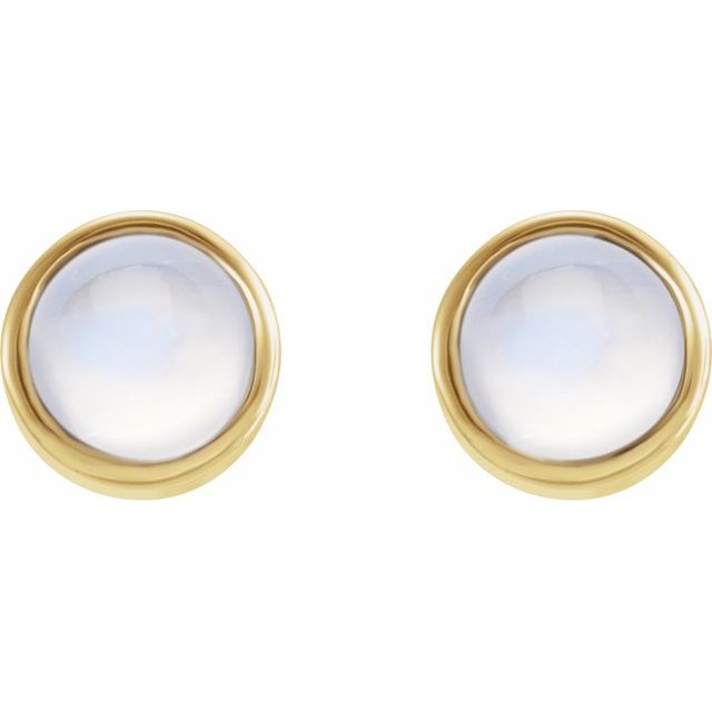 Round Bezel-Set Earrings