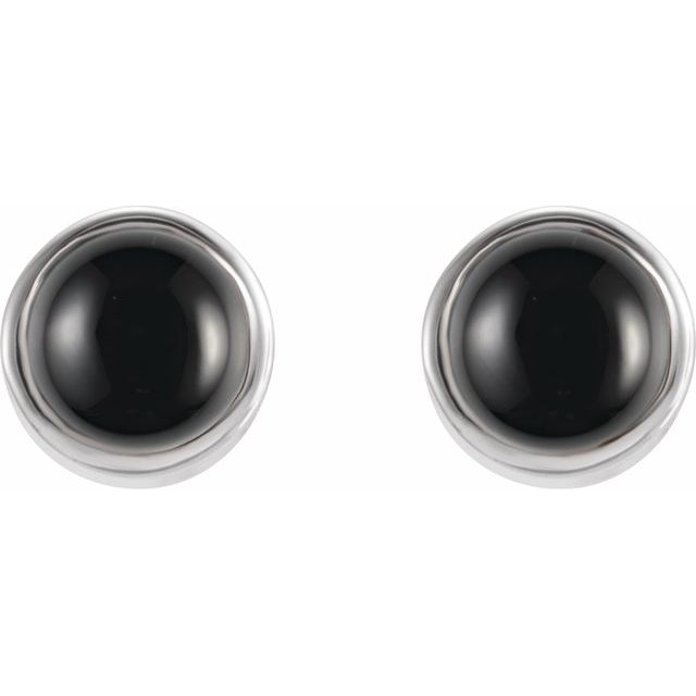 Round Bezel-Set Earrings