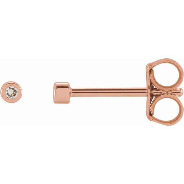 Round Micro Bezel-Set Stud Earrings