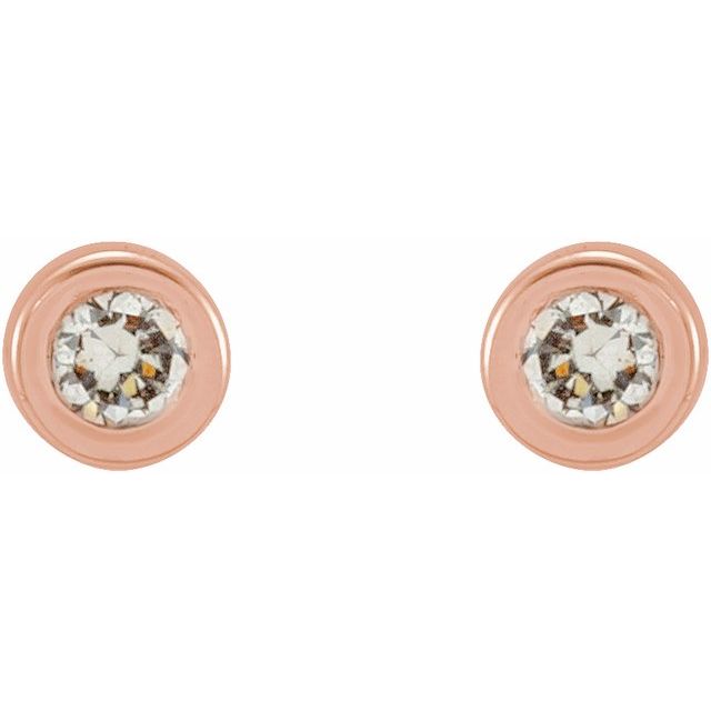 Round Micro Bezel-Set Stud Earrings