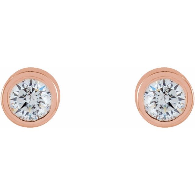 Round Micro Bezel-Set Stud Earrings