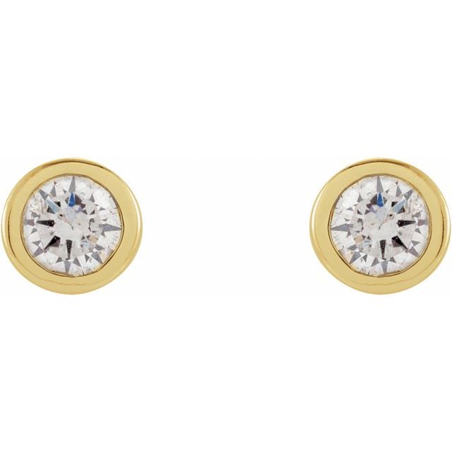Round Micro Bezel-Set Stud Earrings
