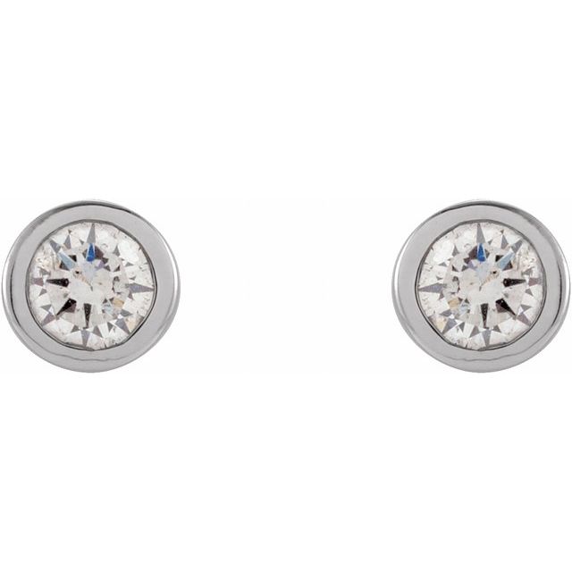 Round Micro Bezel-Set Stud Earrings