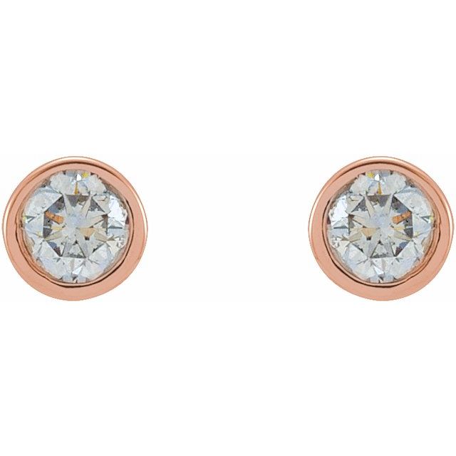 Round Micro Bezel-Set Stud Earrings