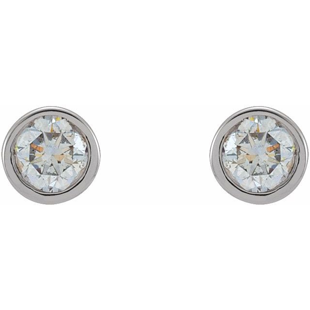 Round Micro Bezel-Set Stud Earrings