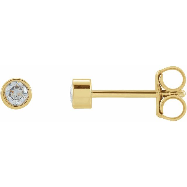 Round Micro Bezel-Set Stud Earrings