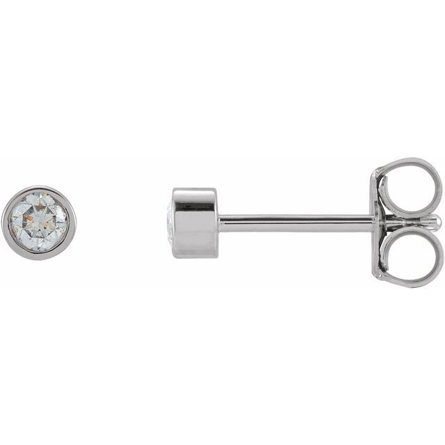 Round Micro Bezel-Set Stud Earrings