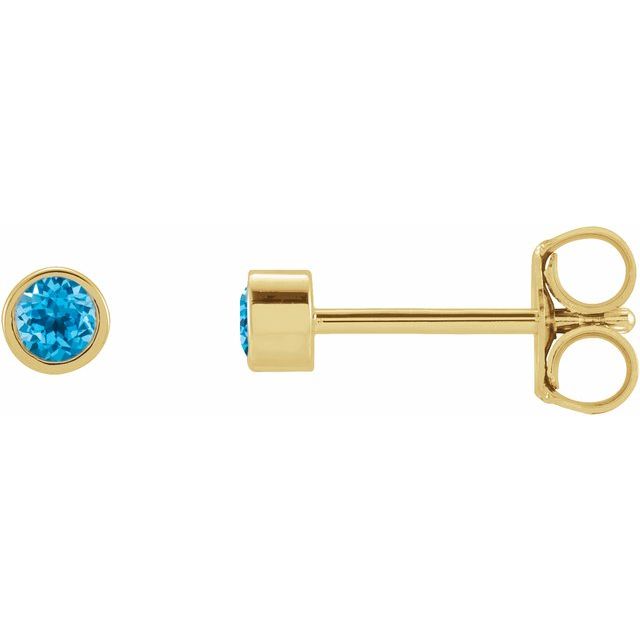 Round Micro Bezel-Set Stud Earrings