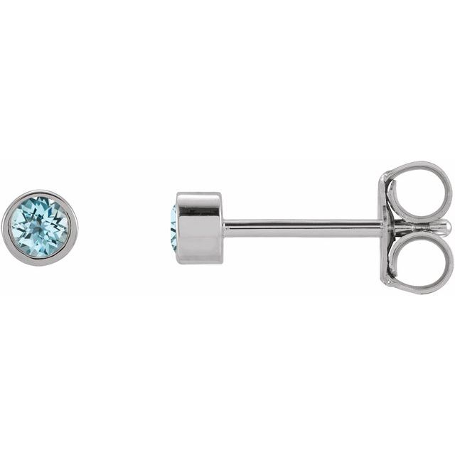 Round Micro Bezel-Set Stud Earrings