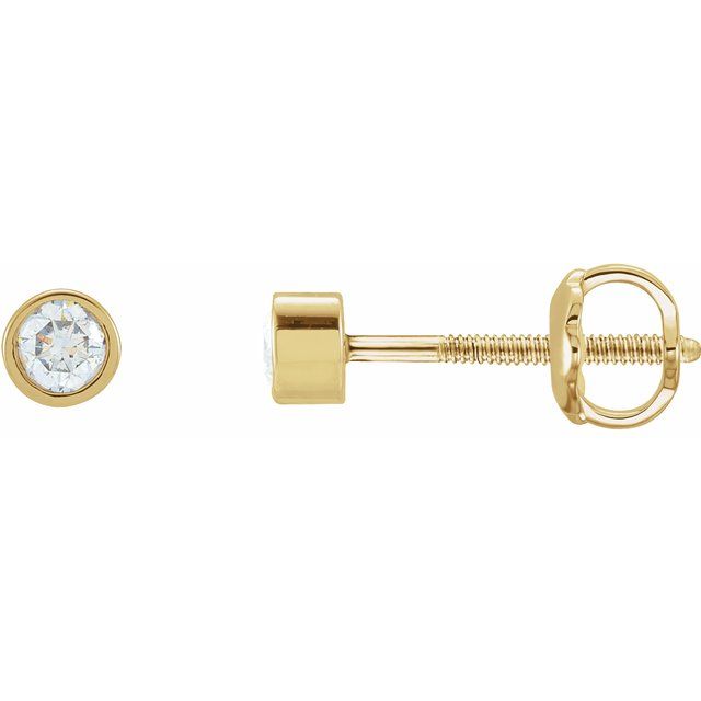Round Micro Bezel-Set Stud Earrings