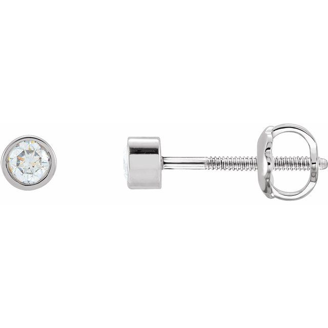 Round Micro Bezel-Set Stud Earrings