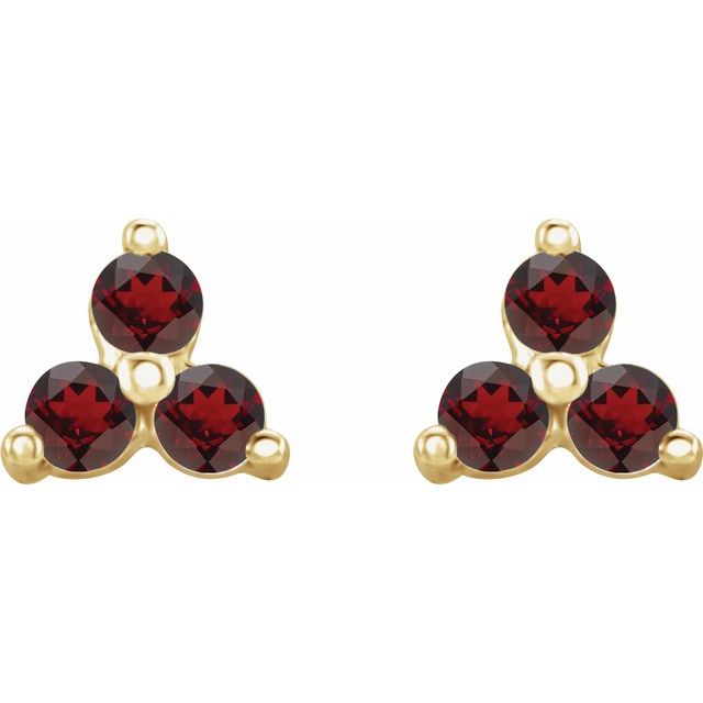 Three-Stone Cluster Earrings