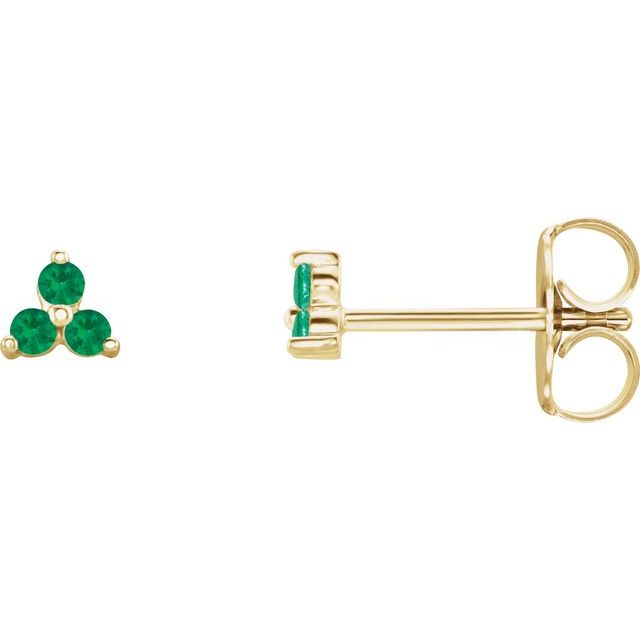 Three-Stone Cluster Earrings