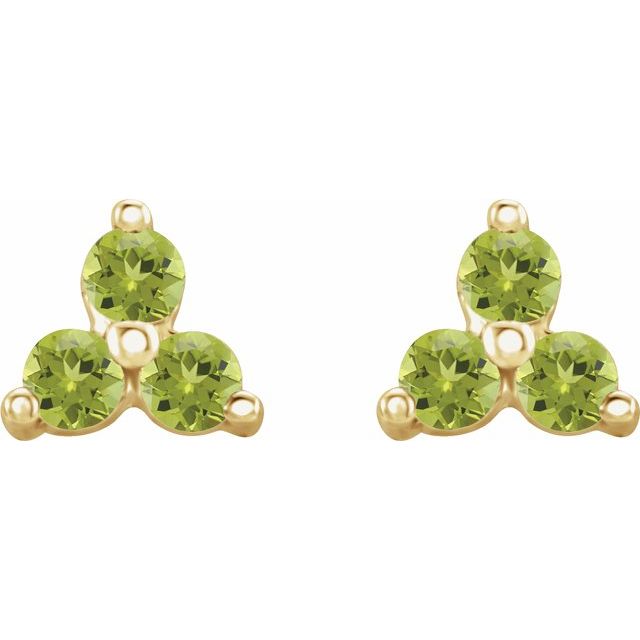 Three-Stone Cluster Earrings