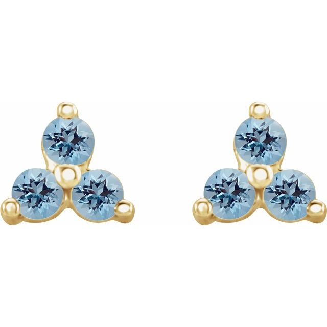 Three-Stone Cluster Earrings
