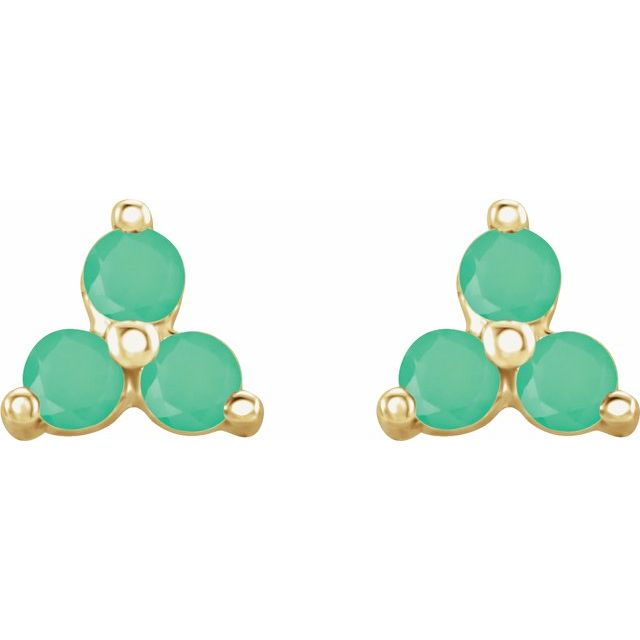 Three-Stone Cluster Earrings