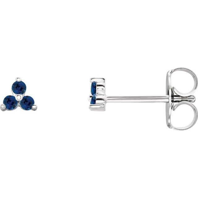 Three-Stone Cluster Earrings