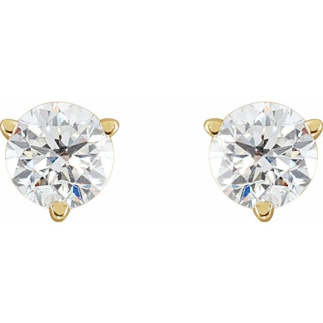 Round 3-Prong Stud Earrings