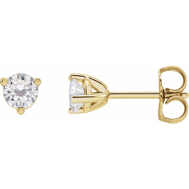 Round 3-Prong Stuller Moissaniteâ„¢ Stud Earrings