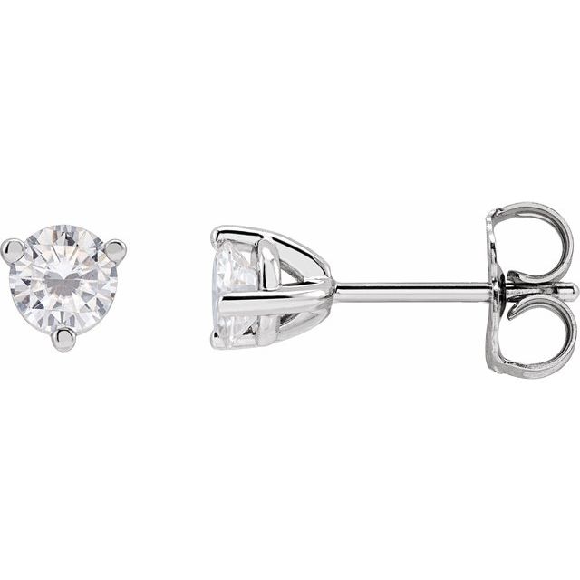 Round 3-Prong Stuller Moissaniteâ„¢ Stud Earrings