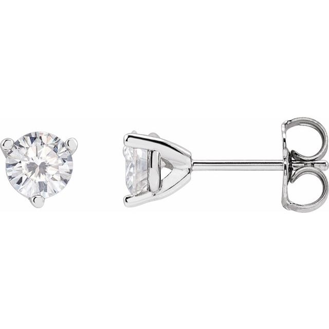 Round 3-Prong Stuller Moissaniteâ„¢ Stud Earrings