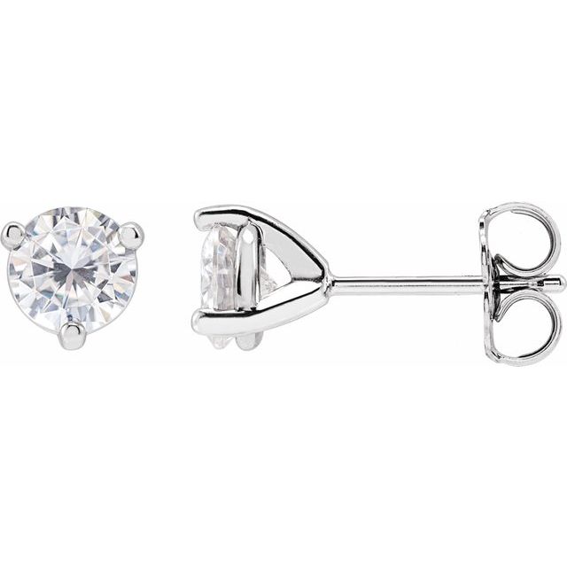 Round 3-Prong Stuller Moissaniteâ„¢ Stud Earrings