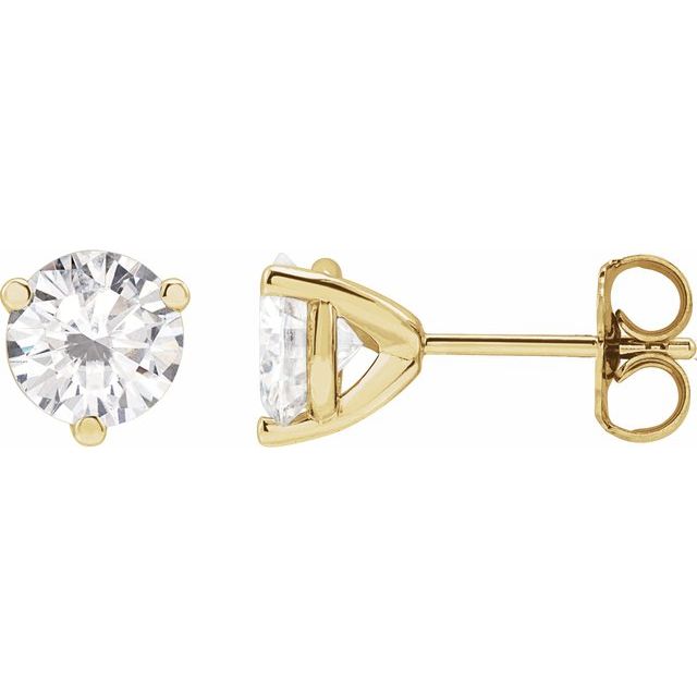 Round 3-Prong Stuller Moissaniteâ„¢ Stud Earrings