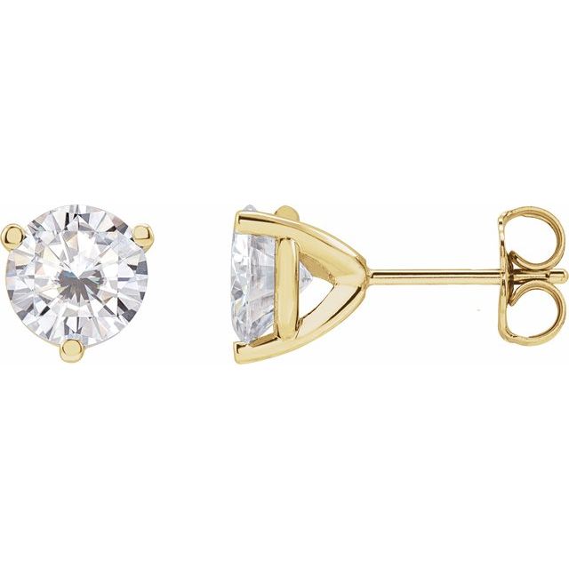 Round 3-Prong Stuller Moissaniteâ„¢ Stud Earrings
