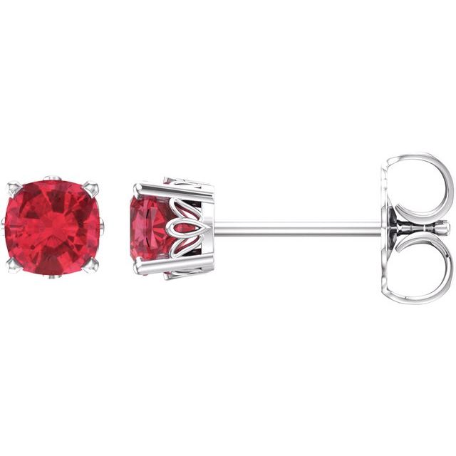 Cushion 4-Prong Scroll SettingÂ® Stud Earrings