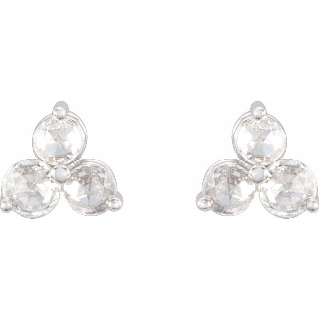 Round Three-Stone Earrings