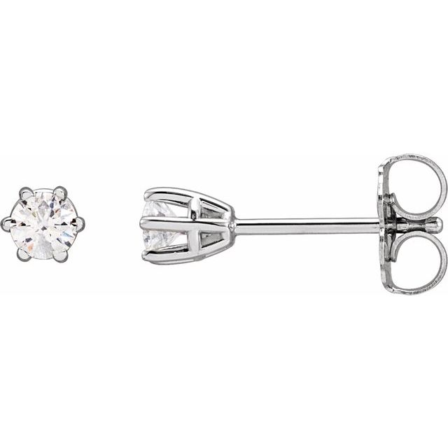 Round 6-Prong Stud Earrings