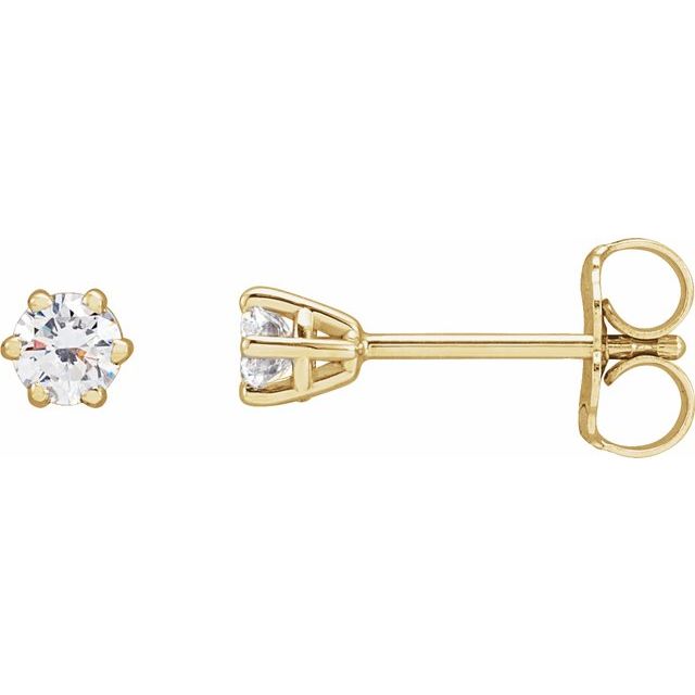 Round 6-Prong Stud Earrings